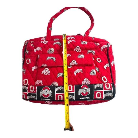 Ohio State Buckeyes Quilted Fan Tote Bag Red & Black Brutus Logo Pattern READ - Picture 6 of 10